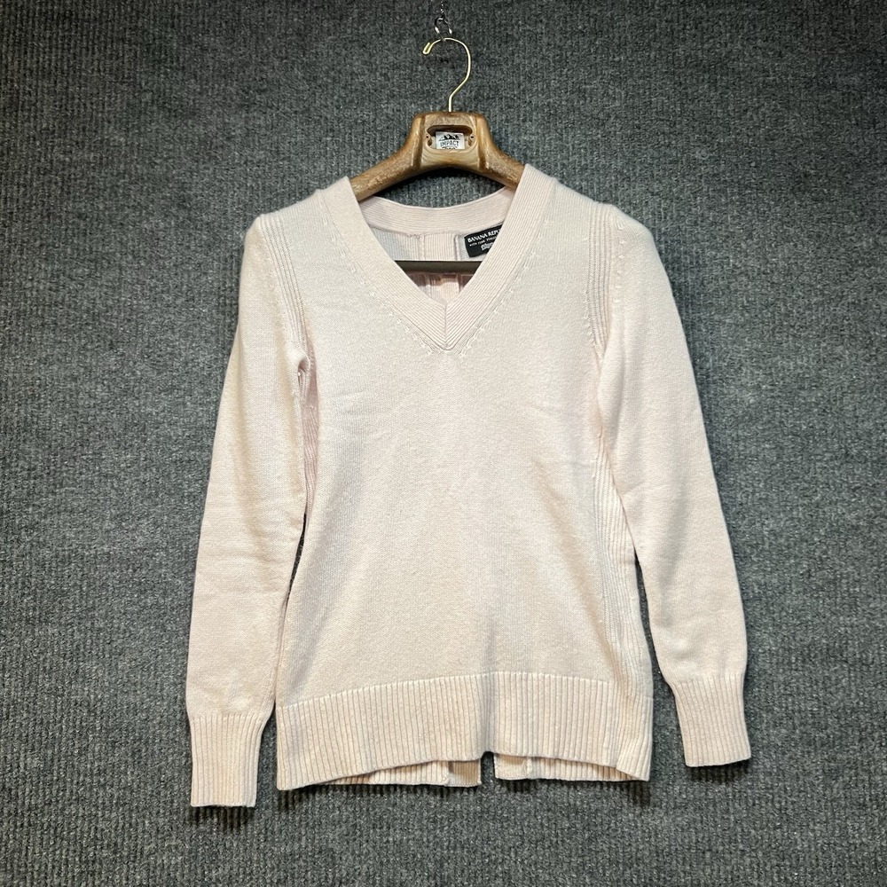 Banana Republic Filpucci Fine Italian Yarn V Neck Sweater Womens Size XS Pink